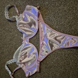 Pink bra and panty set