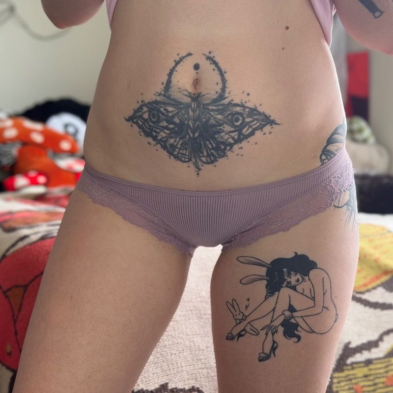 lavender lace trimmed panties