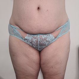 Blue Cotton and Lace Panties