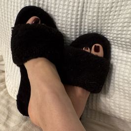 My Well Worn Black Furry Slippers