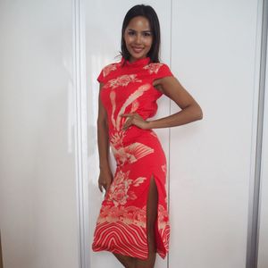 TRADITIONAL RED N GOLD QIPAO
