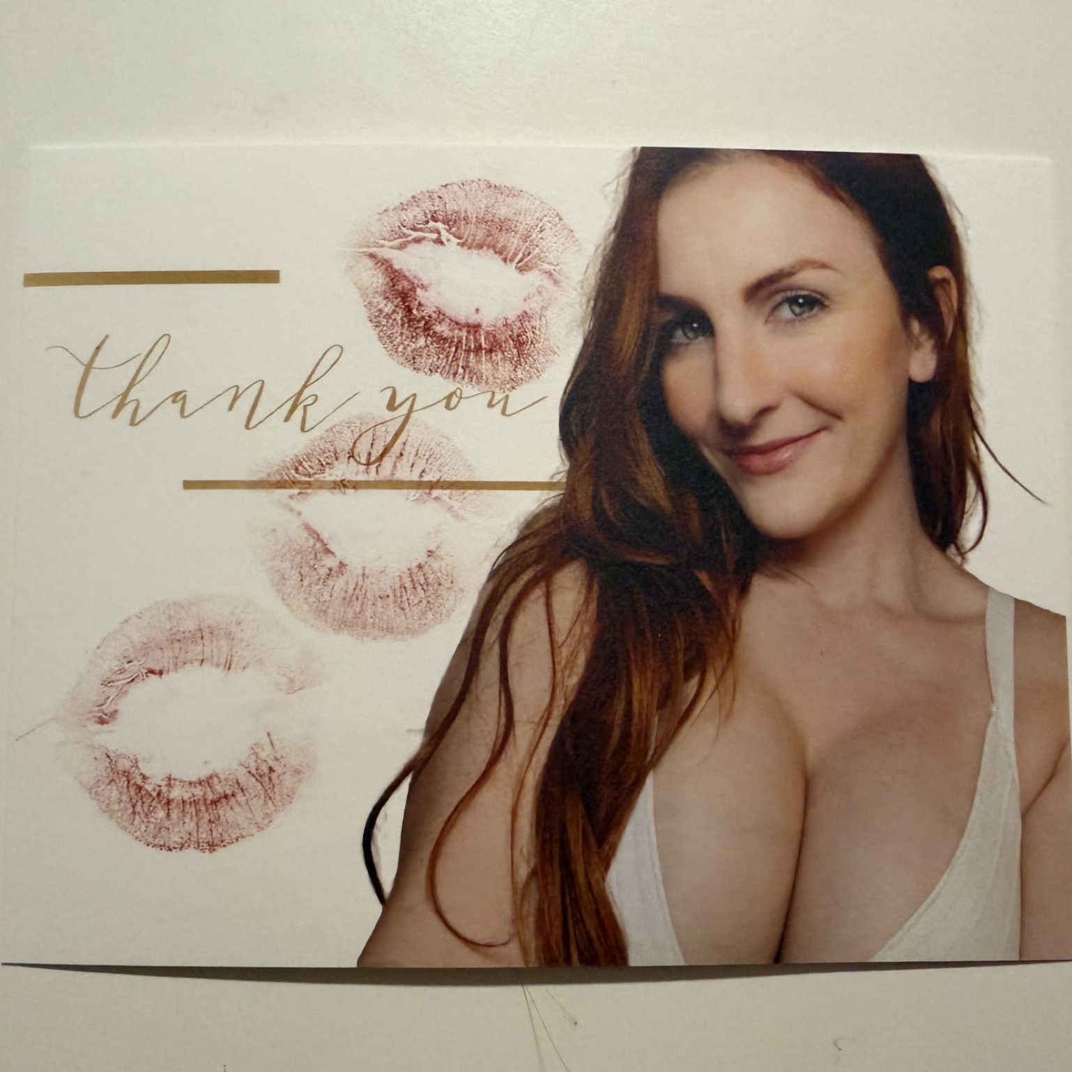 Thank You Photo Card with Kisses 