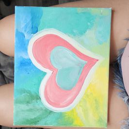 Heart acrylic painting 8x10