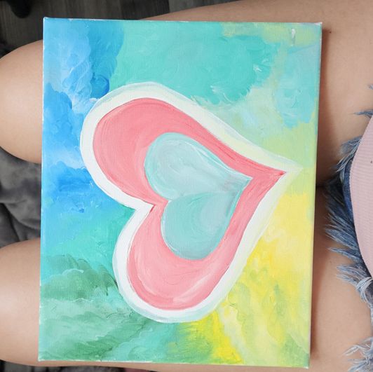 Heart acrylic painting 8x10