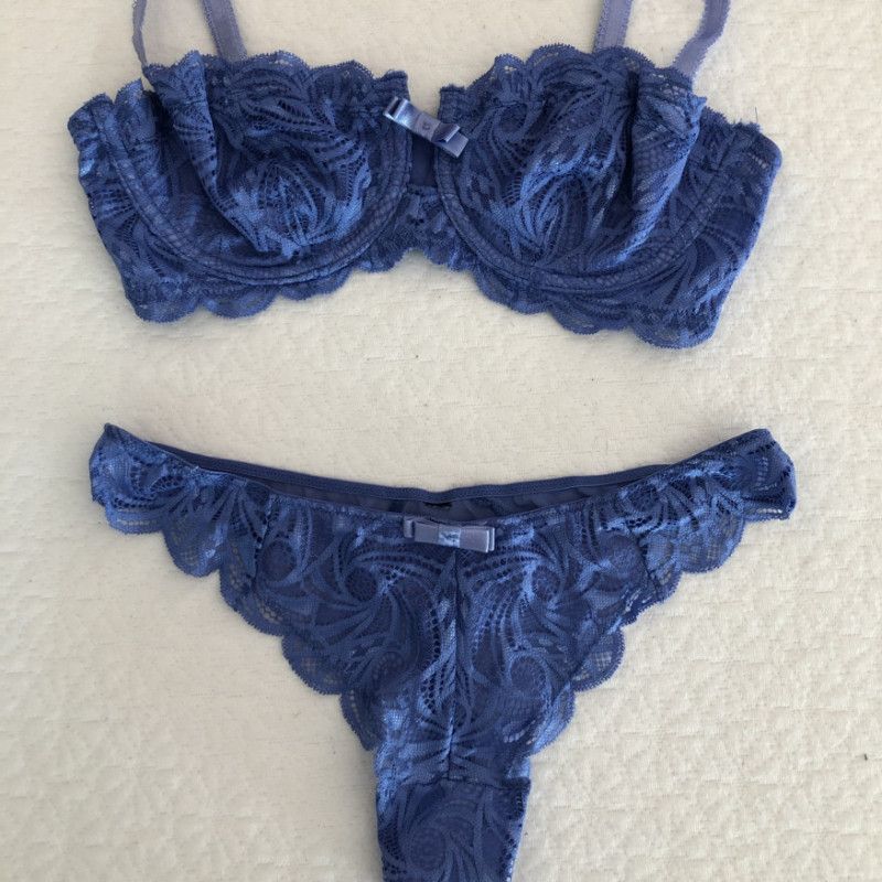 Blue Purple Bra and Panty Set