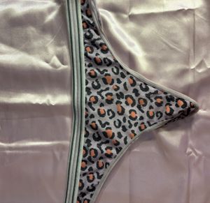 Purple cheetah print thong Used Panties