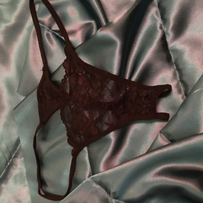 Lace Open Crotch Thong