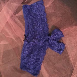 Blue Lace Open Crotch Panties