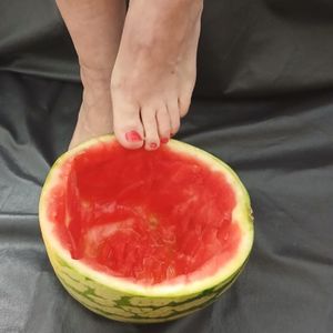 Soft Feet Teasing in Watermelon  Close Ups  Soles