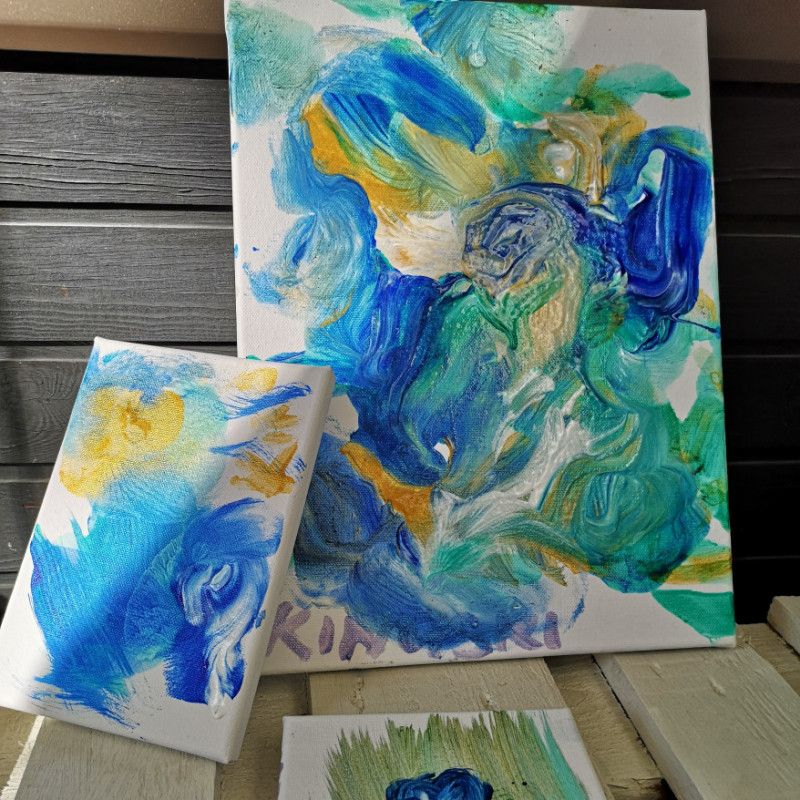 Acrylic painting made with naked body