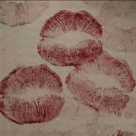 Lipstick Kiss Print Postcard Sealed with My Real Kiss