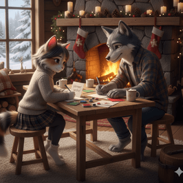 Holiday Cards From Kitten and Wolf!