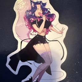 Retro 2020 Kitti Minx Large Die Cut Sticker