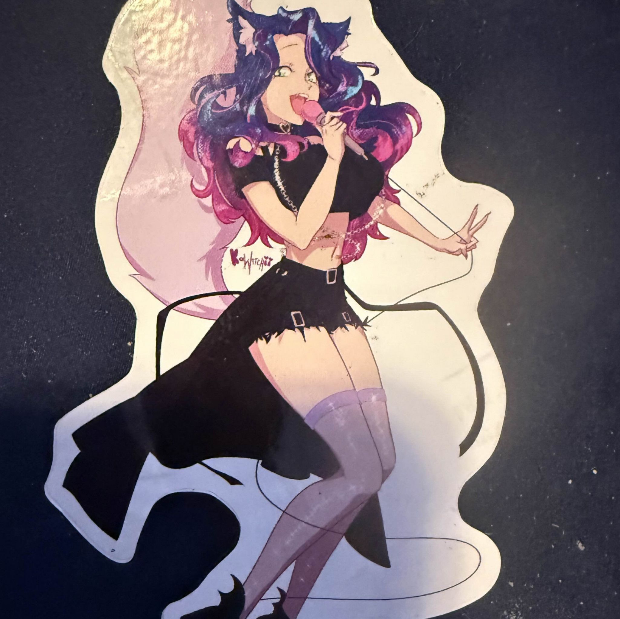 Retro 2020 Kitti Minx Large Die Cut Sticker