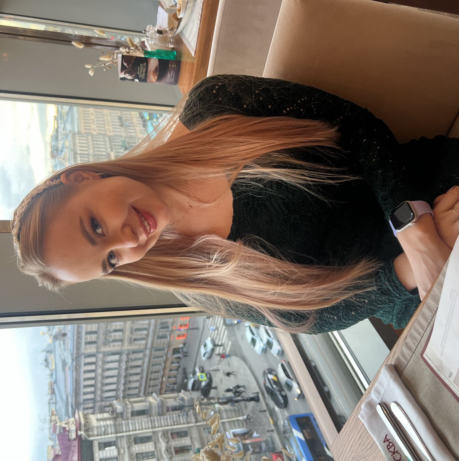 Dinner in fancy restaurant for Kelsi