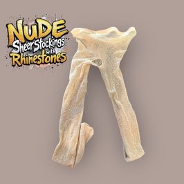 Nude Sheer Stockings with Rhinestones