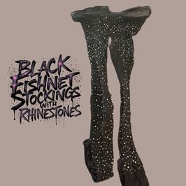 Black Fishnet Stockings with Rhinestones