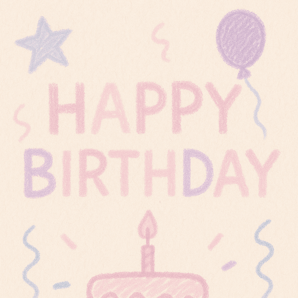 Hand drawn birthday card