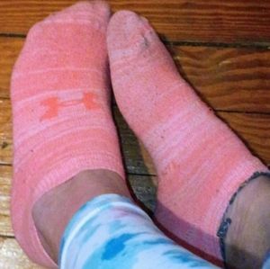 My worn pink Under Armour socks