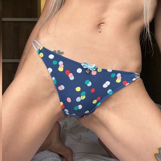 Blue Polka Dot Thong