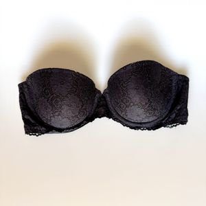 Black Lace Strapless Bra