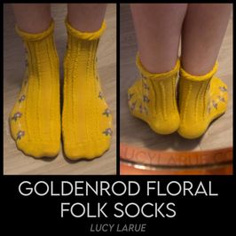 Goldenrod Floral Folk Socks