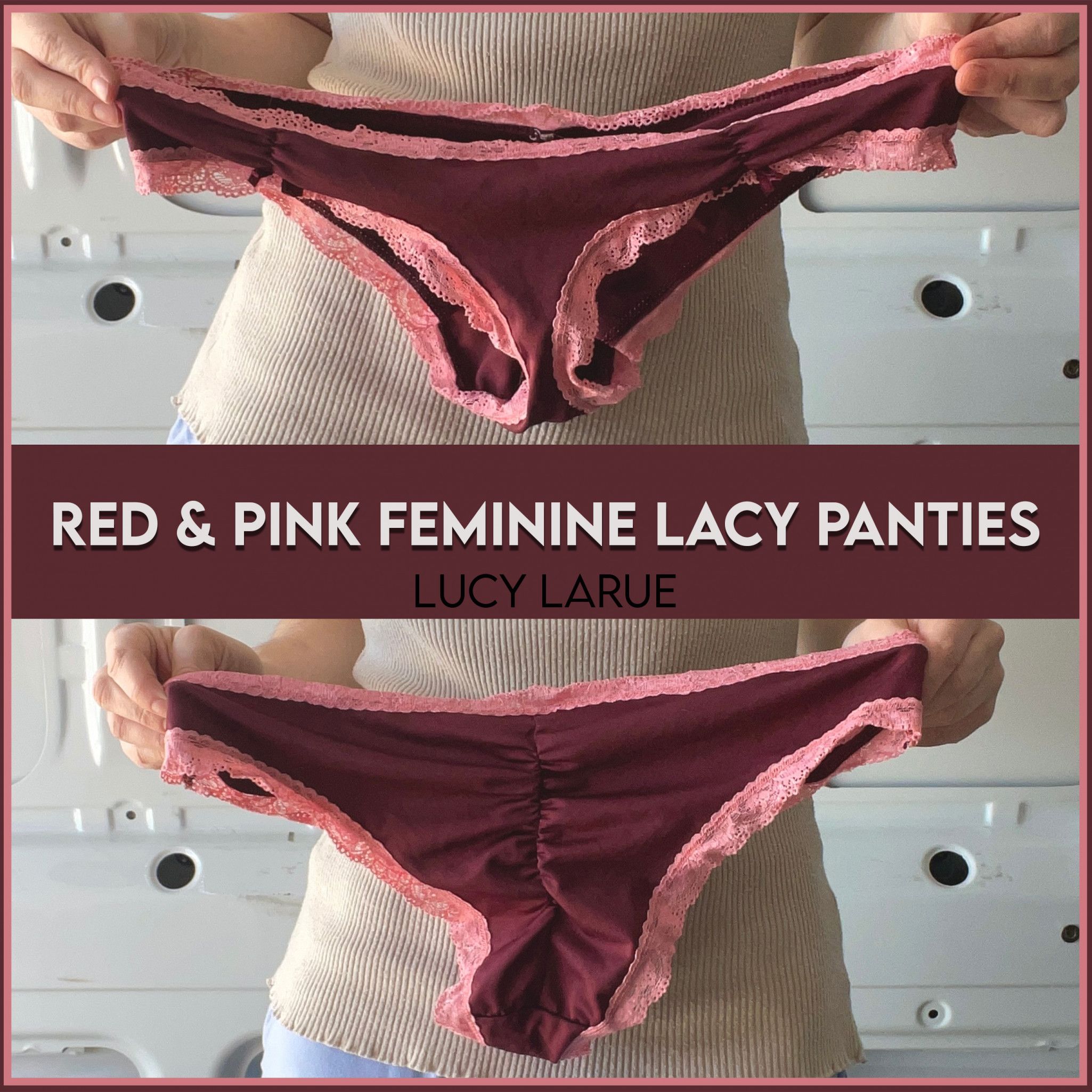 Red and Pink Feminine Lacy Panties