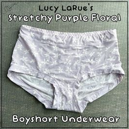 Stretchy Purple Floral Boyshort Underwear