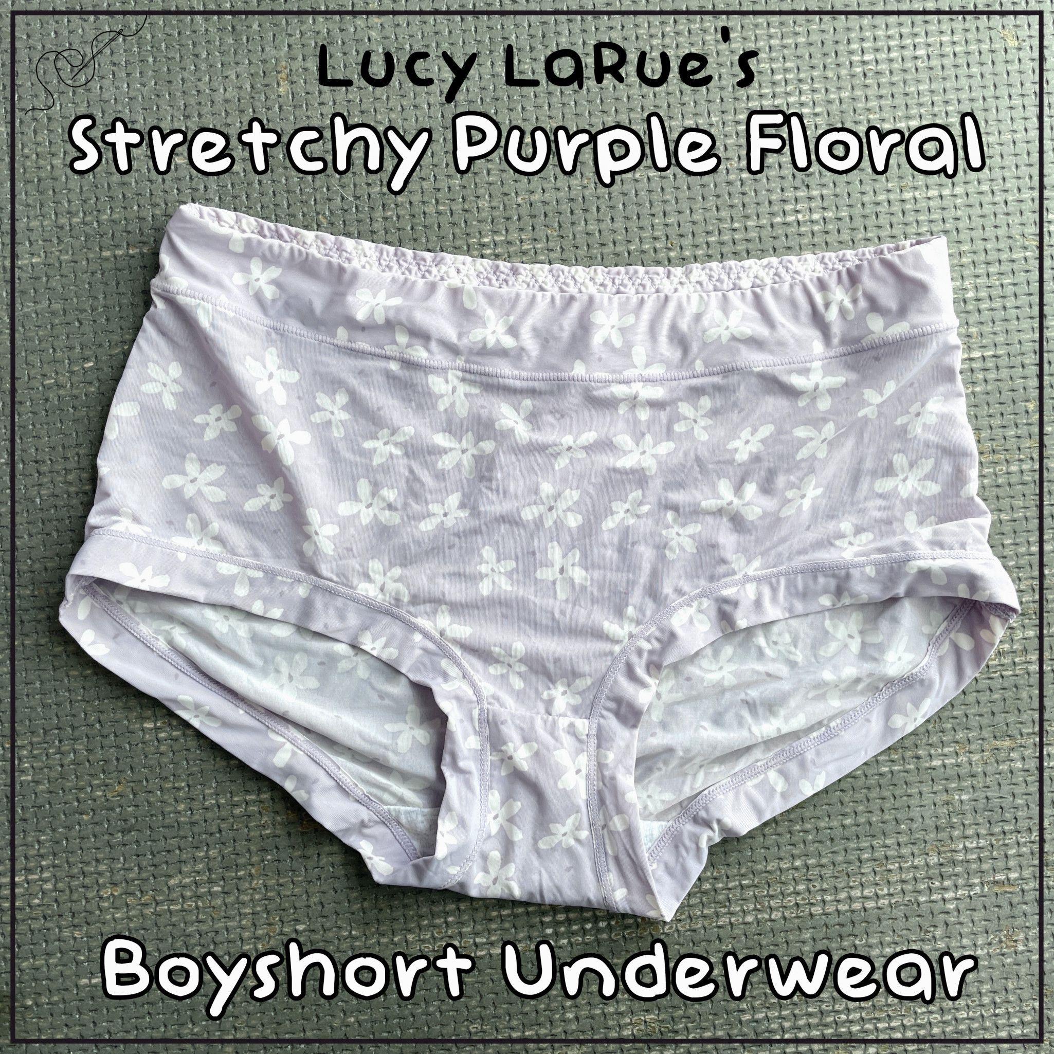 Stretchy Purple Floral Boyshort Underwear