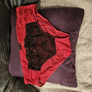 Red and Black Panty worn