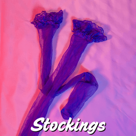 MV Awards Stockings 12 Blue Lace Top Nylon Stockings