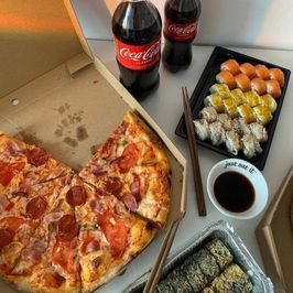 Pizza and Sushi