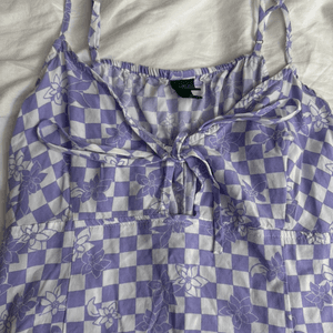 Sexy white and lavender spring dress