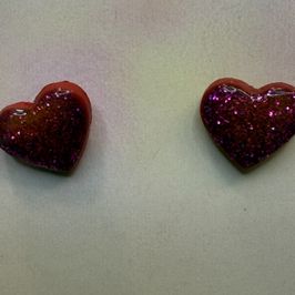 Red heart earrings