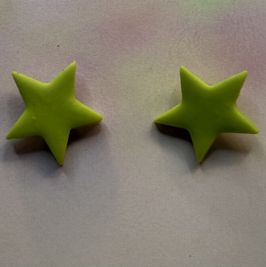 Green star earrings