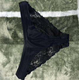 Used black lace panties
