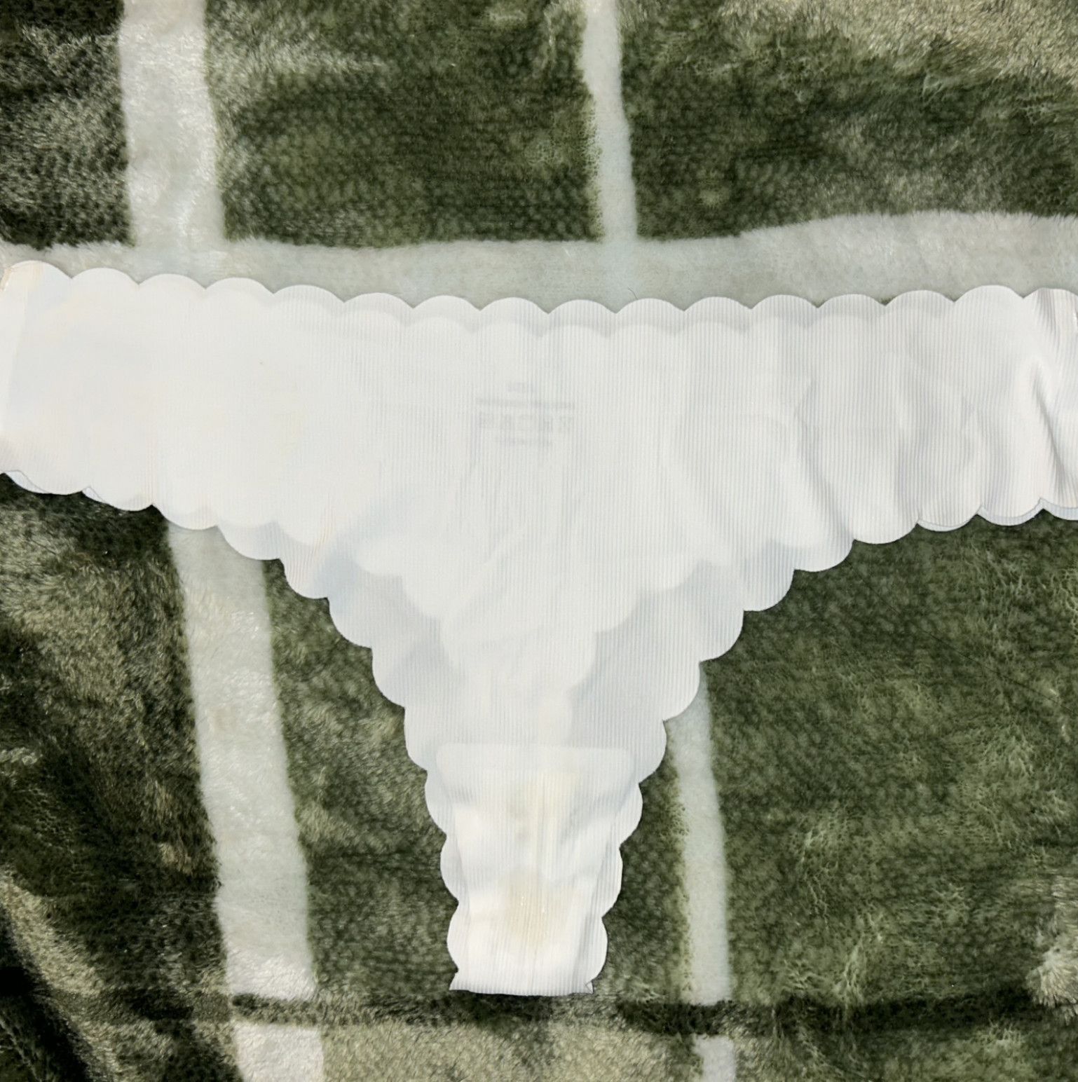 Cute used white thong panty