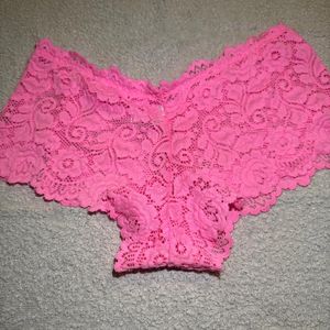 candy pink thong worn with scent