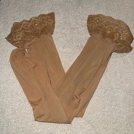 Sexy nylon stockings worn