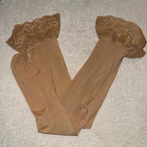 Sexy nylon stockings worn