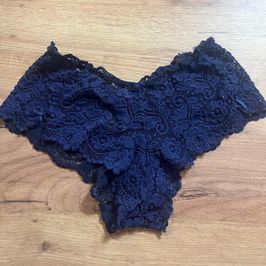 Black Lace Tanga Worn