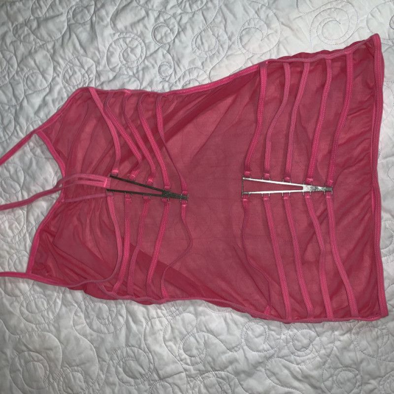 Pink sheer dress WORN ON ADRIANO SCENE