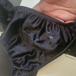Milk covered satin thong