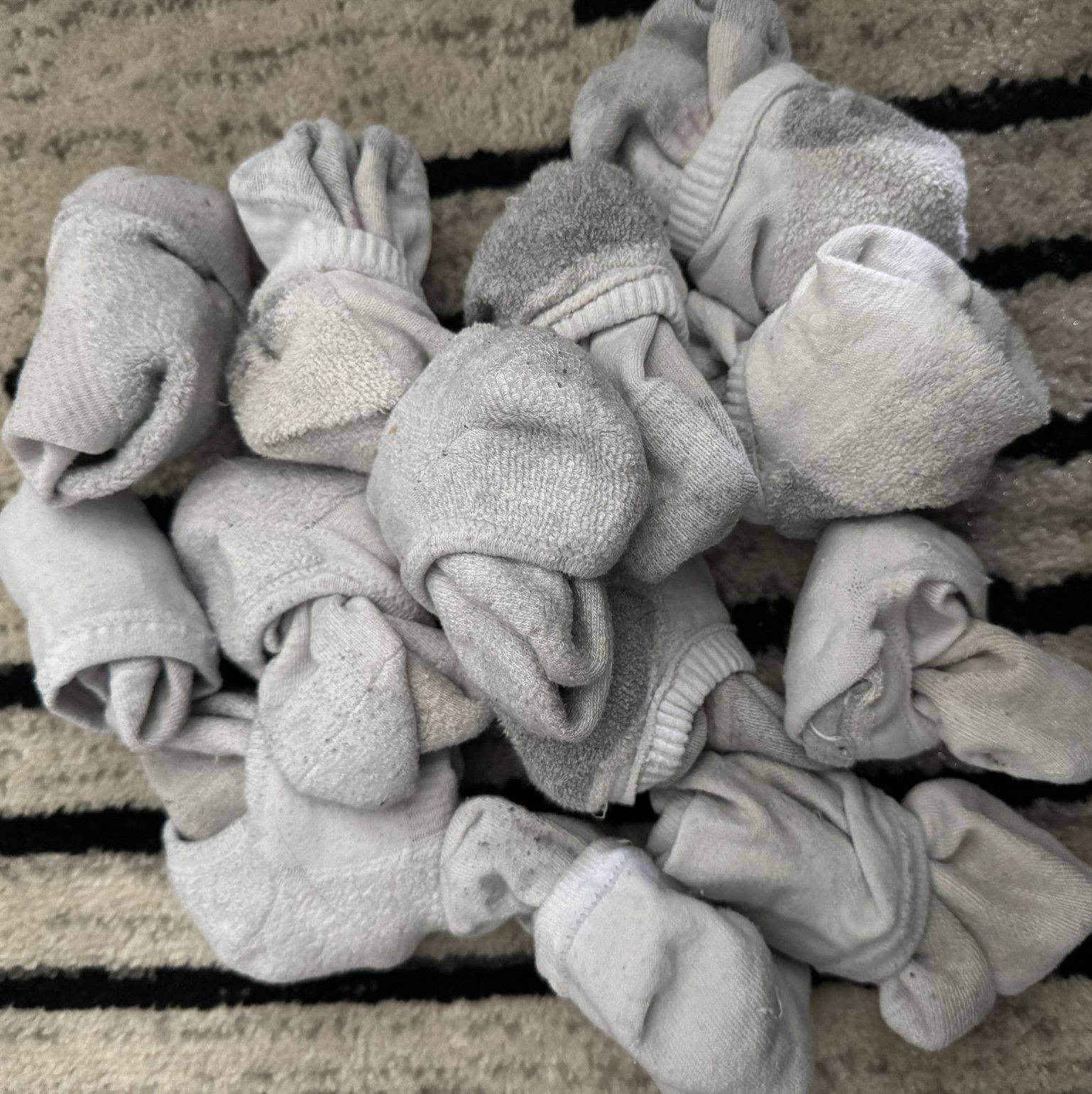 Used white socks