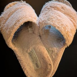 Dirty fluffy slippers