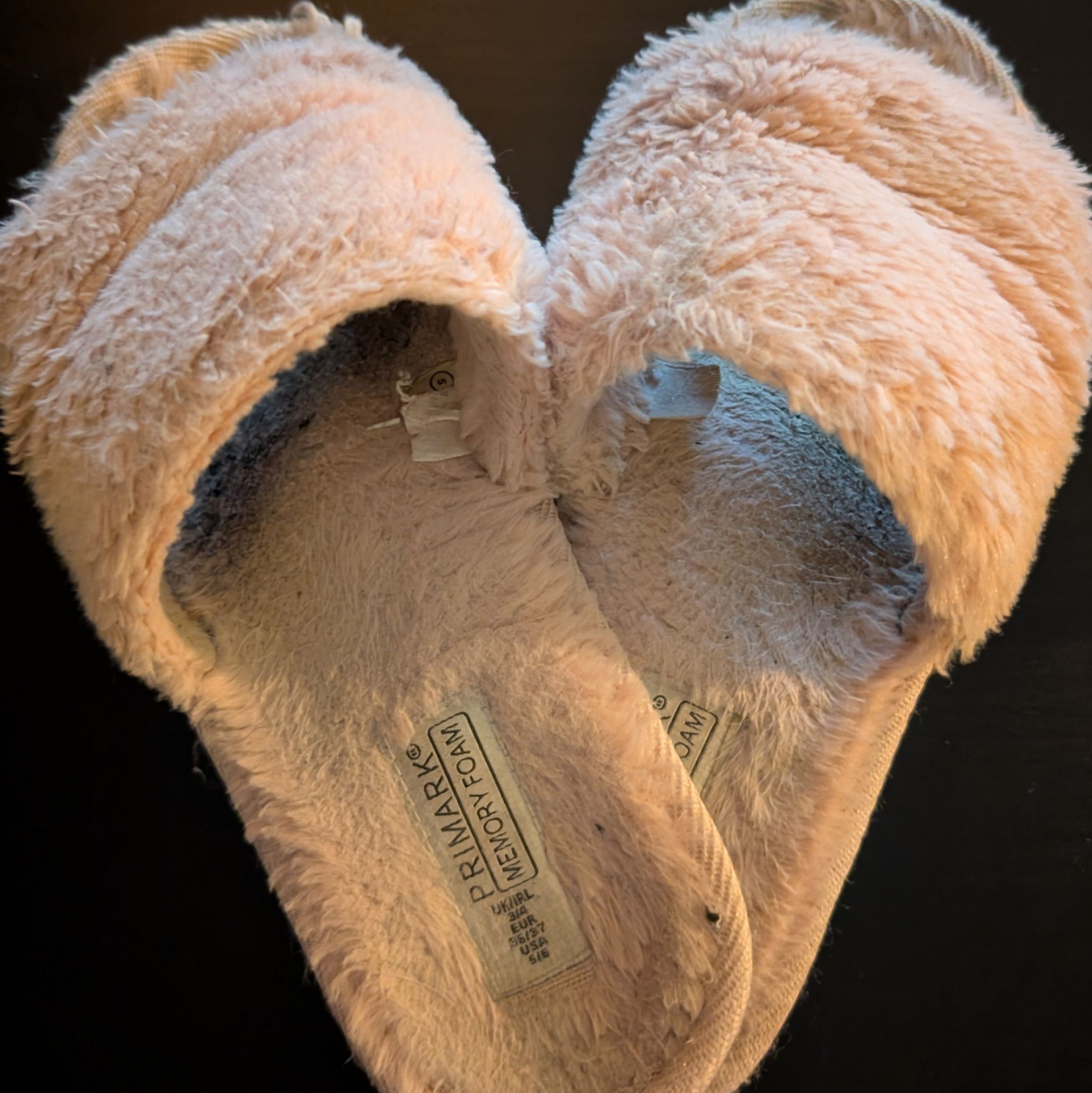 Dirty fluffy slippers