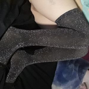 Semi Sheer Sparkly Black