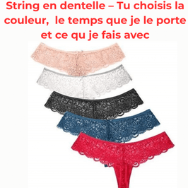 String en dentelle porté  Personnalise ton plaisir