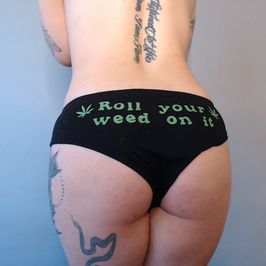 Roll your weed on it Black Cheeky Panties