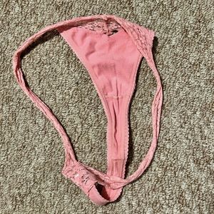 Used pink thong